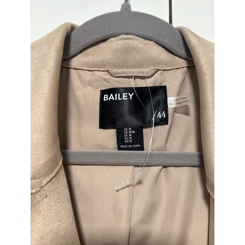 Bailey 44 Women's Taupe Faux Suede Double Breasted Trench Coat M - Picture 8 of 9